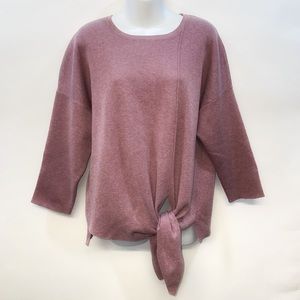 Dress Barn Retrology Pink Sweater with Bottom Tie Detail Shirt